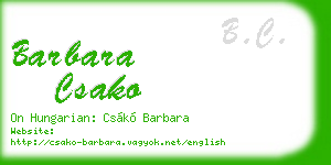 barbara csako business card