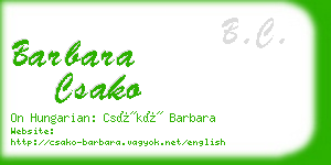 barbara csako business card